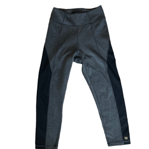 Aurum High Rise Gray Black Colorblock Leggings Small Petite Gym Workout Pilates
